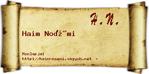 Haim Noémi névjegykártya