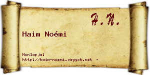 Haim Noémi névjegykártya